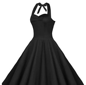 1950s Vintage Halter Cocktail Swing Dress